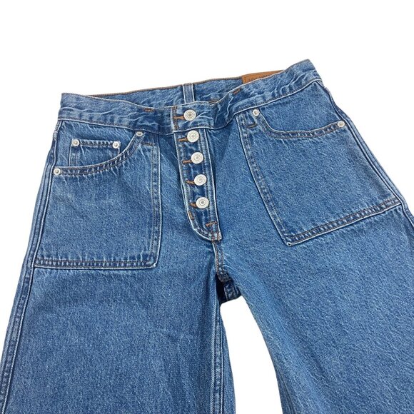 Levis Reversible Baggy Dad Big E Jeans Womens Size 26 Relaxed Straight Slouchy - Picture 1 of 15